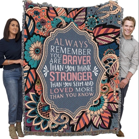 Pure Country Weavers Always Remember You are Braver Than You Think Blanket 72x54 - Picture 1 of 7